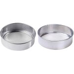 Feiyue - lot de 2 tamis à farine en acier inoxydable fin, tamis à mailles rondes, passoire à poudre, ... Feiyue - lot de 2 tamis à farine en acier inoxydable fin, tamis à mailles rondes, passoire à poudre, ...