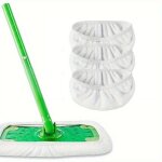 Lot de 2 tampons de rechange en microfibre pour balais � franges, lavables et durables.