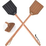 Lot de 2 tapettes à mouches en cuir, stables, avec manche en bois, destructeur d'insectes pour l'intérieur ... Lot de 2 tapettes à mouches en cuir, stables, avec manche en bois, destructeur d'insectes pour l'intérieur ...