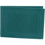 Le linge de jules - lot de 2 tapis de bain 50 x 70 cm - 100% coton - 700 gr / m2 - bleu canard
