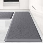 Lot de 2 tapis de cuisine rembourrs anti - fatigue, impermables, antidrapants, ergonomiques en mousse, ...