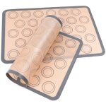 Lot de 2 tapis de cuisson en silicone avec plaque de cuisson antiadhsive, rutilisables, pour macarons ...
