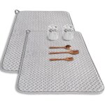 Lot de 2 tapis d'gouttoir  vaisselle en microfibre, 60 x 45 cm, absorbants, pour comptoir de cuisine, ...