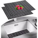 Lot 2 tapis �vier d�coupables 30�40 cm, c�ramique / inox, drainage rapide, anti - salet�.