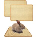 Lot de 2 tapis � gratter naturels pour lapin, tapis de soin des griffes et des dents pour cages, jouets ...