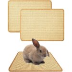 Lot de 2 tapis  gratter naturels pour lapin, tapis de soin des griffes et des dents pour cages, jouets ...