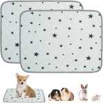 Lot de 2 tapis lavables pour cage de cochon d'inde, 60 x 45 cm, r�utilisables, absorbants, imperm�ables ...