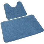 Lot de 2 tapis salle de bain, tapis wc contour et tapis de bain, microfibre antid�rapants lavable en ...