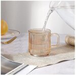 Lot de 2 tasses  caf en verre avec couvercle, verres  caf ctels avec poigne pour latte cappuccino ...