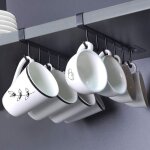 Aougo - lot de 2 tasse rangement crochets, ceintures et charpe accrocher porte - rack crochet sous placard ...