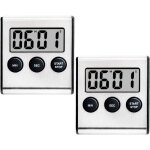Lot de 2 timer cuisine, minuteur digital avec alarme puissante, chronometre minuteur de cuisine aimant�, ...