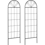 Mh - lot de 2 treillis de jardin - dim. 51l x 152h cm - métal époxy noir Mh - lot de 2 treillis de jardin - dim. 51l x 152h cm - métal époxy noir