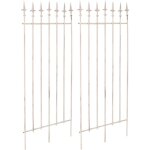 D�coshop26 - lot de 2 treillis support pour plantes grimpantes d�coration de jardin en m�tal cr�me vieilli ...