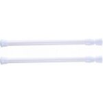 Lot de 2 tringles à rideau de douche télescopiques, sans perçage, pour douche, baignoire, armoire, blanc, ... Lot de 2 tringles à rideau de douche télescopiques, sans perçage, pour douche, baignoire, armoire, blanc, ...