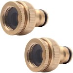 Lot de 2 tuyaux d'arrosage en laiton pour tuyau de 1 / 2' et 3 / 4' - filetage int�rieur 2 en 1 - raccords ...