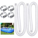 Lot de 2 tuyaux de rechange pour pompe de piscine avec 4 colliers de serrage en mtal, tuyau de filtre ...