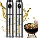 Lot de 2 vaporisateurs d'huile, pulv�risateur de cuisine en acier inoxydable, pulv�risateur d'huile d'olive ...