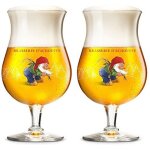 Lot de 2 verres achouffe - verres tulipe 25 cl - brasserie duvel moortgat