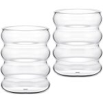 Lot de 2 verres � bulles en verre en forme de vague, verres � boire vintage, verres � nervures, pour ...