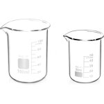 Lot de 2 verres doseurs gradu�s en verre - 50 ml - 100 ml - pour tasses doseuses de laboratoire et cuisine ...
