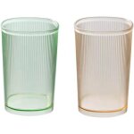 Lot de 2 verres incassables, gobelets de salle de bain, porte - brosse � dents en plastique, gobelets ...