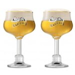 Lot de 2 verres kasteel - calices � bi�re belges 33 cl - officiel