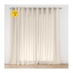 L'effet papillon - lot de 2 voilage à ?illets pour baie vitrée 400 x 240 cm voile tissé carlin beige L'effet papillon - lot de 2 voilage à ?illets pour baie vitrée 400 x 240 cm voile tissé carlin beige