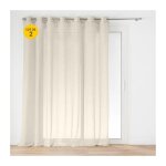 L'effet papillon - lot de 2 voilages à ?illets carlin beige 240 x 240 cm - grande largeur L'effet papillon - lot de 2 voilages à ?illets carlin beige 240 x 240 cm - grande largeur