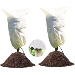 Lot de 2 voile hivernage plante exterieur 100 x 80cm, housse protection plantes en pot contre le froid ...