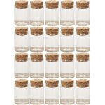 Feiyue - lot de 20 bouteilles en verre avec bouchon en lige, bocaux de stockage de th transparents, ...