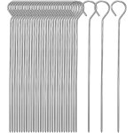 Lot de 20 brochettes en acier inoxydable de 25, 5 cm pour barbecue, guimauves, chocolat, snacks de feu ...