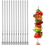 Lot de 20 brochettes à viande en acier inoxydable pour barbecue, brochettes en métal plat 33. 5 cm Lot de 20 brochettes à viande en acier inoxydable pour barbecue, brochettes en métal plat 33. 5 cm