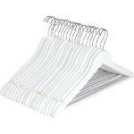 Lot de 20 cintres en bois, cintres pour v�tements, avec encoches pour �paules, barre pour pantalons, ...