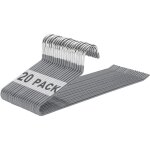 Lot de 20 cintres en m�tal avec extr�mit� ouverte et rev�tement antid�rapant, peu encombrant, multifonctions, ...