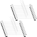 Lot de 20 cintre pantalon, 28. 5cm ceintre pour pantalon metal avec deux antidrapante rglables clips, ...