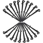 Lot de 20 crochets de fixation pour filet de protection de goutti�re en pp, longueur 16 cm, noir