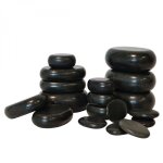 Lot de 20 pierres chaudes pour massage en basalte naturel poli + sac de rangement - vivezen Lot de 20 pierres chaudes pour massage en basalte naturel poli + sac de rangement - vivezen
