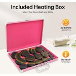 Lot de 20 pierres chaudes de massage avec chauffe - pierres chaudes, avec bo�te chauffante pour les particulie ...