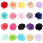 Lot de 20 pinces � cheveux en mousseline en forme de rose 3d artificielle pour femmes et filles