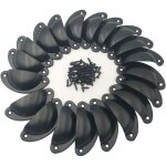 Lot de 20 poign�es de porte r�tro noires en forme de coquille avec 40 vis