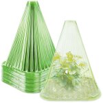 Lot de 20 protections de plantes en plastique vert rutilisables ? cloches de jardin avec 40 piquets ...