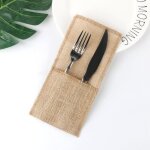 Lot de 20 sacs enveloppes en dentelle de jute, d�coration originale, sac enveloppe en jute, accessoires ...