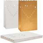 (lot de 20) - sachet papier  bougies ignifug avec forme de cdeur - lanterne papier pour vnements, ...