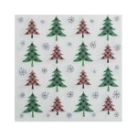 Lot de 20 serviettes en papier 'sapins' 33x33cm vert & rouge