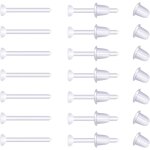Lot de 200 paires de boucles d'oreilles � tige en plastique transparent pour homme et femme (3 mm, t�te ...
