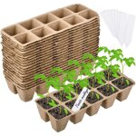 Lot de 200 pots de semis en fibre de tourbe biodgradables  10 grilles avec 20 tiquettes, pots de semis ...