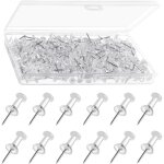 Lot de 200 punaises � dessin transparentes avec bo�te de rangement transparente pour tableau bulletin, ...