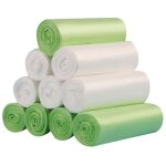 Lot 200 sacs poubelle biod�gradables 10l, vert, 45x50cm label