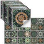 Lot de 24 autocollants pour carrelage 4x4, autocollants d�coratifs repositionnables, stickers carr�s ...