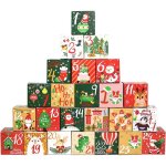 Lot de 24 bo�tes cadeaux de compte � rebours de no�l 2024 - calendrier de compte � rebours de 24 jours ...